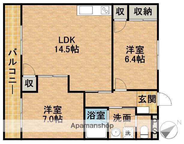 パークサイド高木(2LDK/3階)の間取り写真