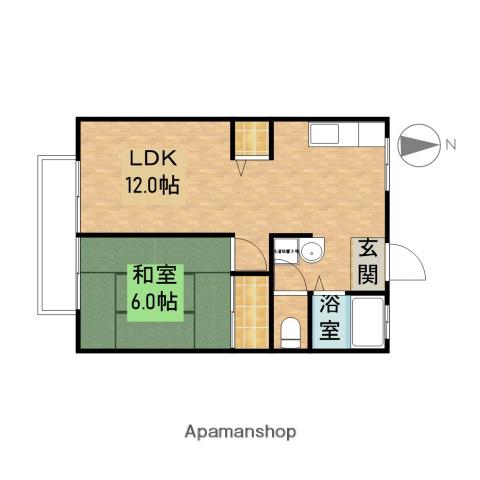 サニーヒルズ(1LDK/2階)の間取り写真