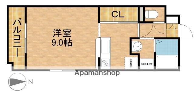 グランストーク立野(1K/2階)の間取り写真