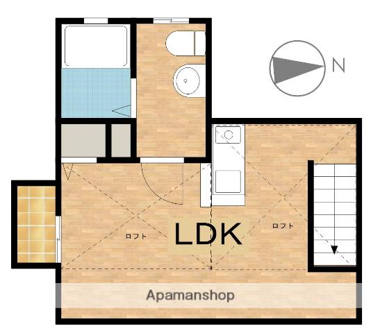 レイクサイドビレッジ(ワンルーム/2階)の間取り写真