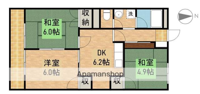 グリーンハイツフジタ(3DK/1階)の間取り写真