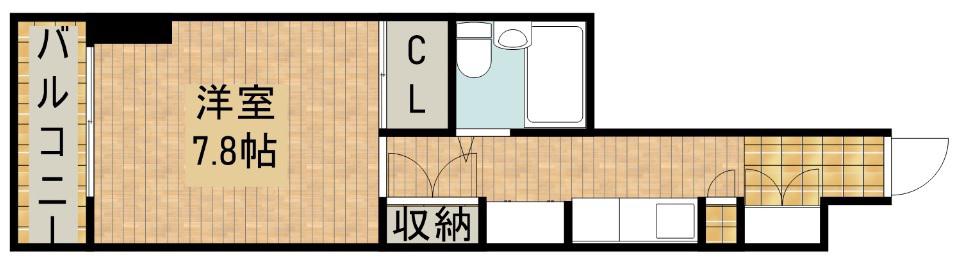 リエス浜松駅南(1K/5階)の間取り写真