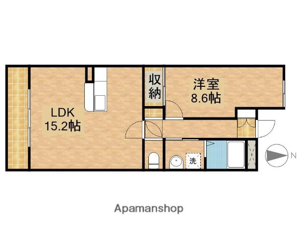 アムール住吉(1LDK/3階)の間取り写真