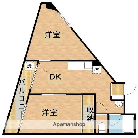 グレース名倉(2DK/3階)の間取り写真