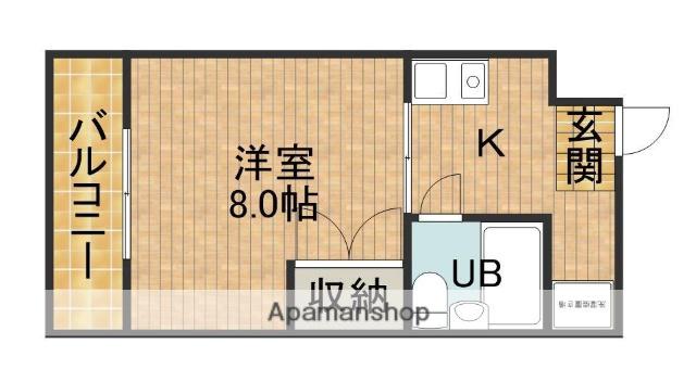 レジデンス曳馬Ⅲ(1K/2階)の間取り写真