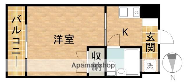 レジデンス曳馬Ⅲ(1K/2階)の間取り写真