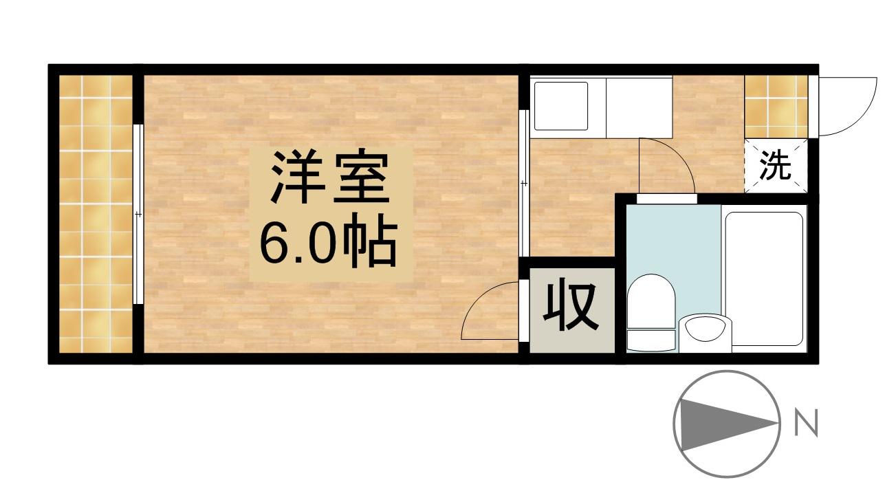 フローラMK(1K/1階)の間取り写真