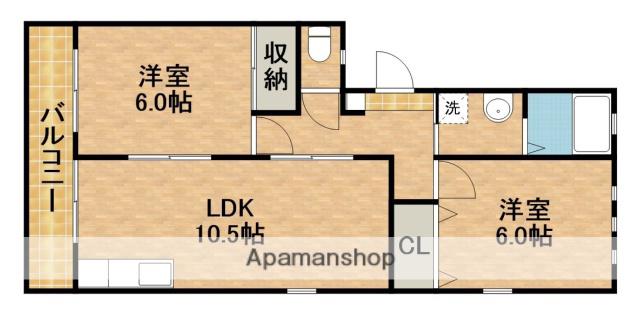 サンクエスA(2LDK/1階)の間取り写真
