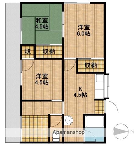 東海道本線 浜松駅 バス乗車時間：38分 下石田バス停で下車 徒歩4分 1階建 築32年(3K)の間取り写真