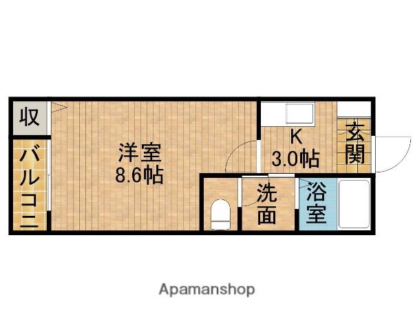 クレフラスト中島(1K/1階)の間取り写真