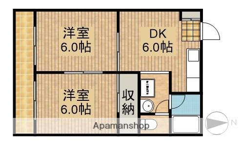 マンションヤマダA(2DK/3階)の間取り写真