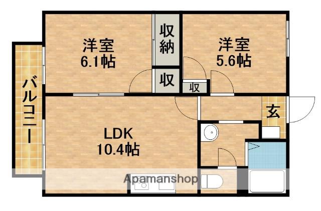 晴海コーポ第2(2LDK/2階)の間取り写真
