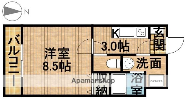 SUNRISE五番館(1K/4階)の間取り写真