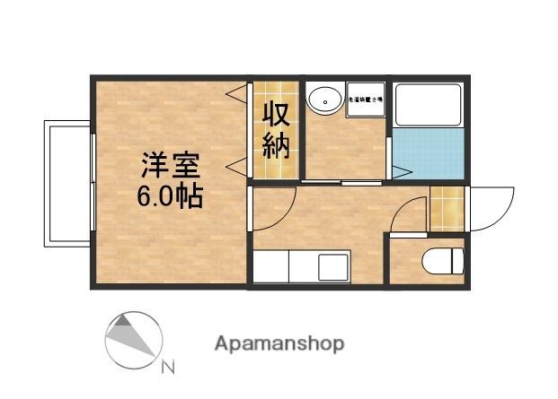 クリスタルⅡ(1K/2階)の間取り写真