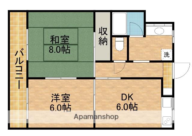 マンションアトランティスⅢ(2DK/3階)の間取り写真