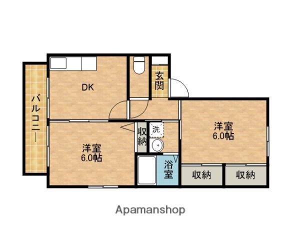 ルイースト・アーク(2DK/2階)の間取り写真