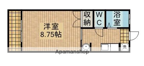 ウィンB(1K/1階)の間取り写真