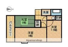 サウス-MINY(2DK/2階)の間取り写真