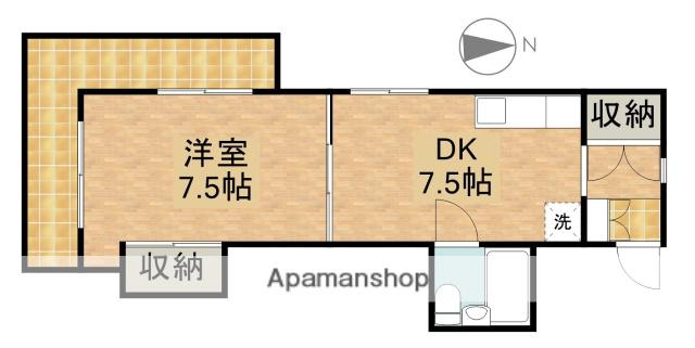 カーサ立石(1DK/2階)の間取り写真