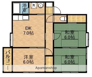 ハイツリップル(3DK/2階)の間取り写真