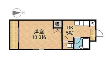 クラストピア(1DK/2階)の間取り写真