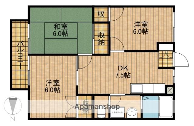ベルツリーⅠ(3DK/2階)の間取り写真