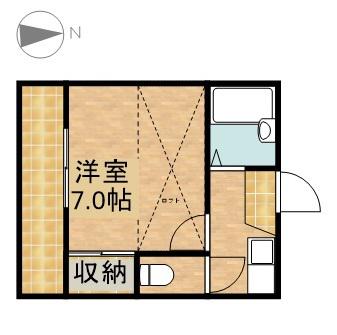 ガーデンコート船越町(1K/2階)の間取り写真