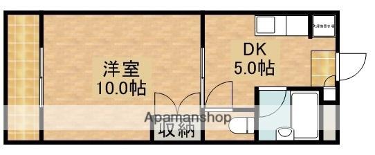マンションアトラスⅠ(1DK/1階)の間取り写真