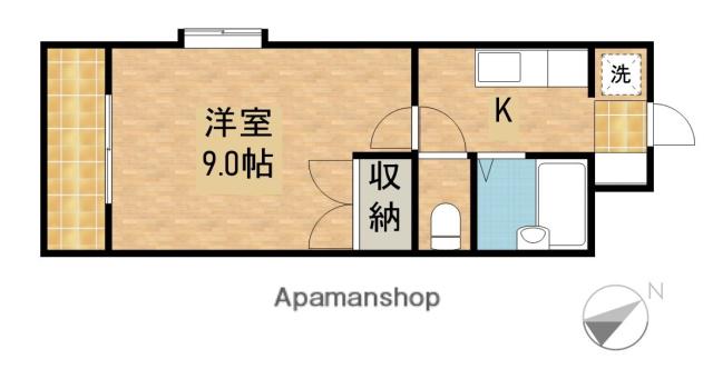 初生マンション(1K/3階)の間取り写真