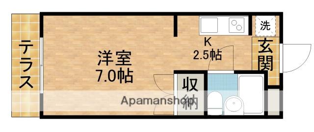 サンアベニュー富塚Ⅱ(1K/1階)の間取り写真