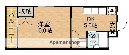 サンパレス木下Ⅱ(1DK/3階)の間取り写真