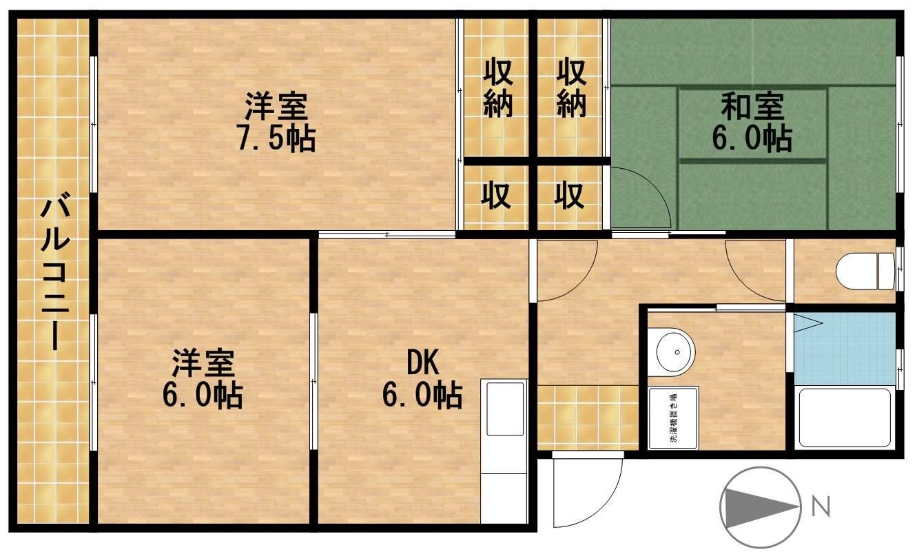 パークタウンⅠ(3DK/3階)の間取り写真