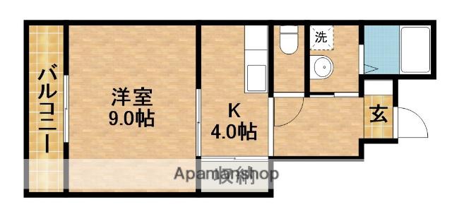 テニメントハウスフルール(1K/1階)の間取り写真
