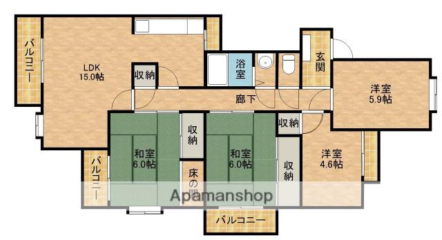 佐鳴湖パークタウン3号棟(4LDK/3階)の間取り写真