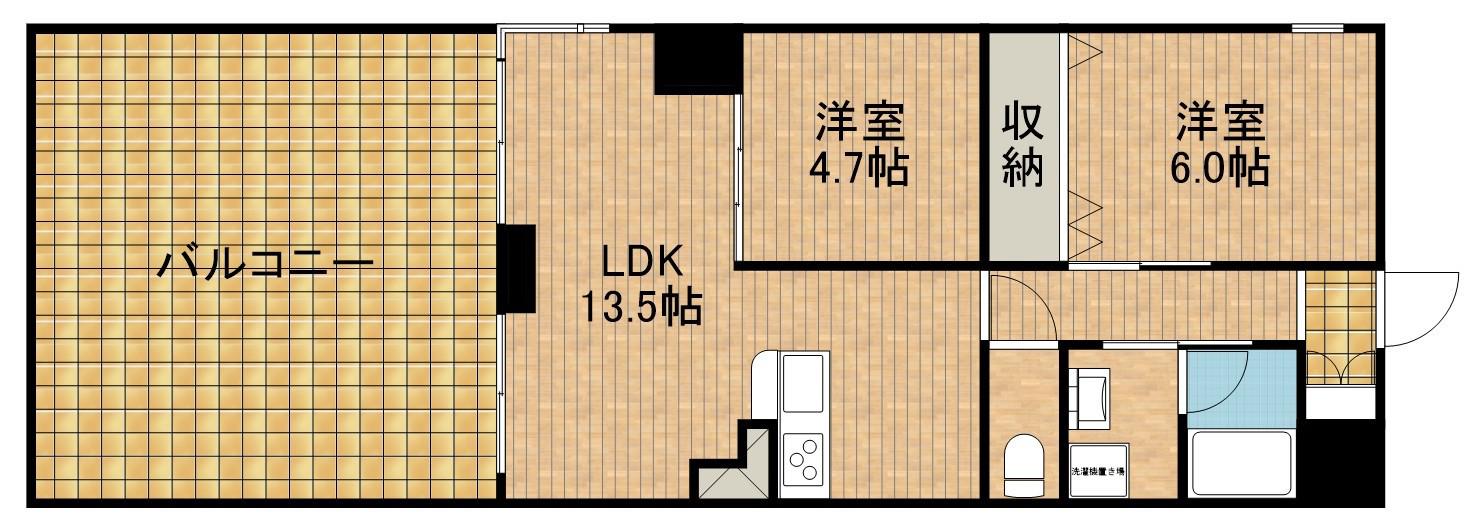アソルティ伝馬町(2LDK/2階)の間取り写真