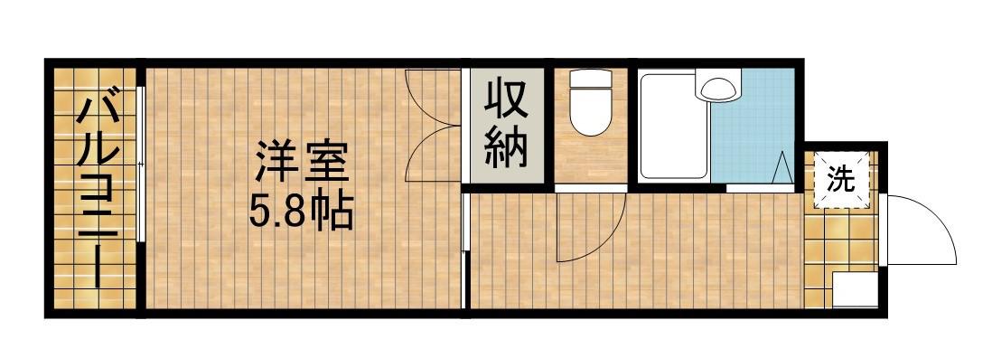 アルファビル(1K/5階)の間取り写真