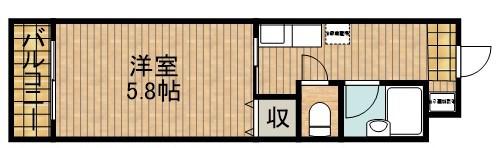 アルファビル(1K/4階)の間取り写真