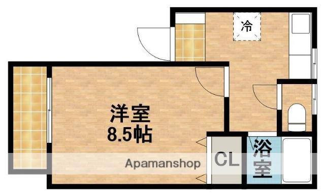 ファイブミニッツ(1K/1階)の間取り写真