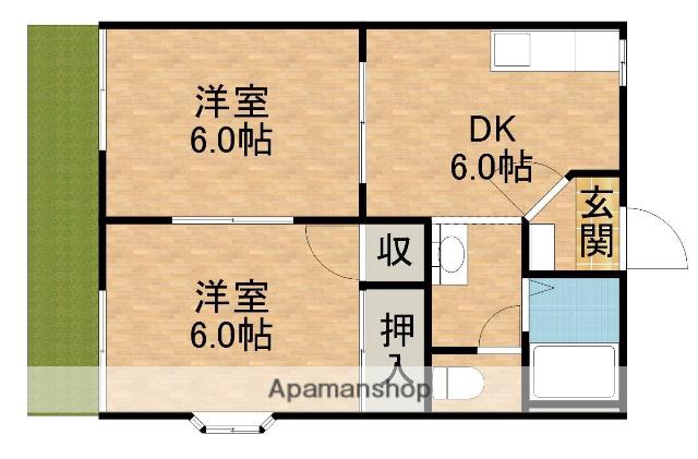ポートヒルズ(2DK/1階)の間取り写真