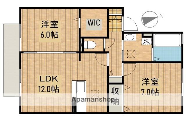 ローズコート 和田 A(2LDK/1階)の間取り写真