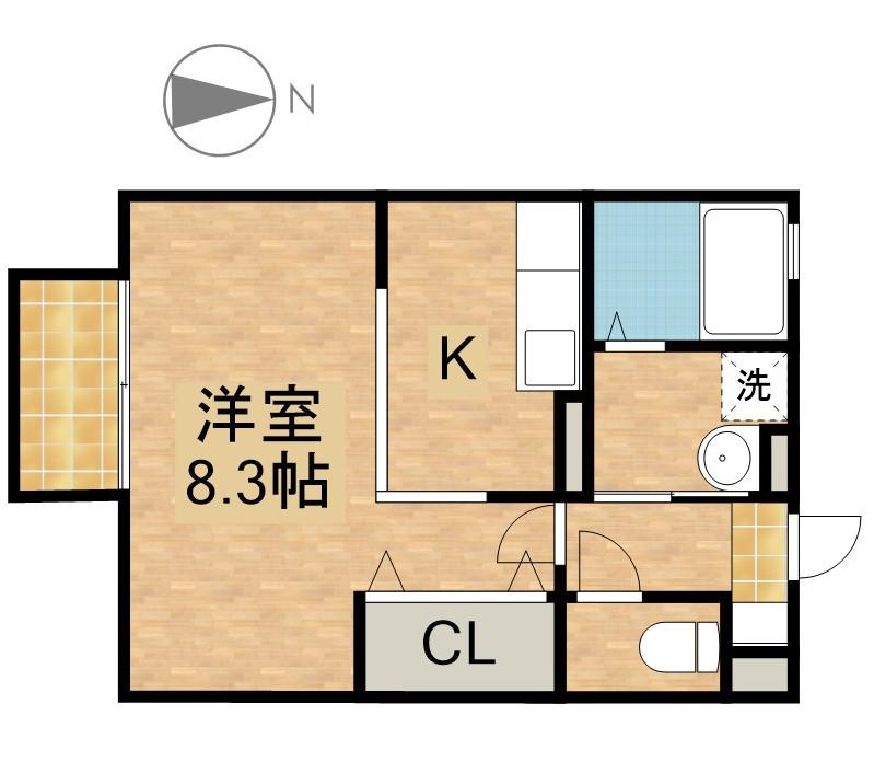 ミステル(ワンルーム/1階)の間取り写真