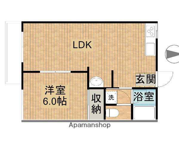 北ウィングA(1LDK/2階)の間取り写真