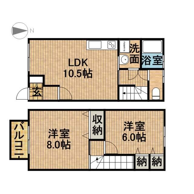 ラ・カンパネラ（ＬＡ．ＣＡＭＰＡＮＥＬＬＡ）(2LDK)の間取り写真