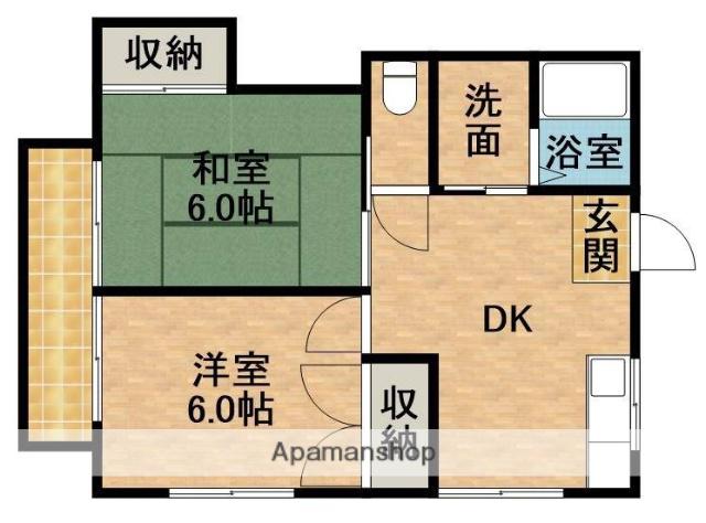 ハイツクレマツⅡ(2K/2階)の間取り写真