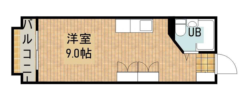 スカイロイヤル12(ワンルーム/3階)の間取り写真