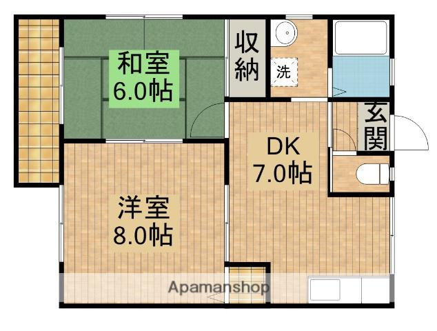 サンハイツ蛭池(2DK/1階)の間取り写真