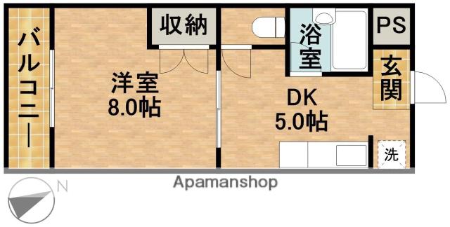 メゾン美鈴(1DK/3階)の間取り写真