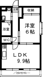 エクセル パル(1LDK/2階)の間取り写真