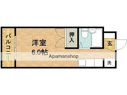 アニバーサリー浅田(ワンルーム/2階)の間取り写真