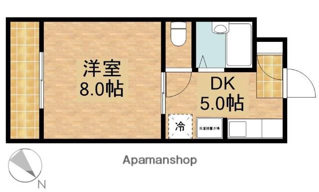 マンションエメロード(1DK/3階)の間取り写真